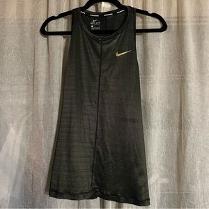 Nike Reflective High Neck Racerback Tank | Black & Gold